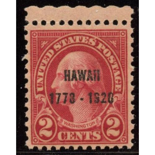 #647 2¢ Washington, Carmine Hawaii Overprint
