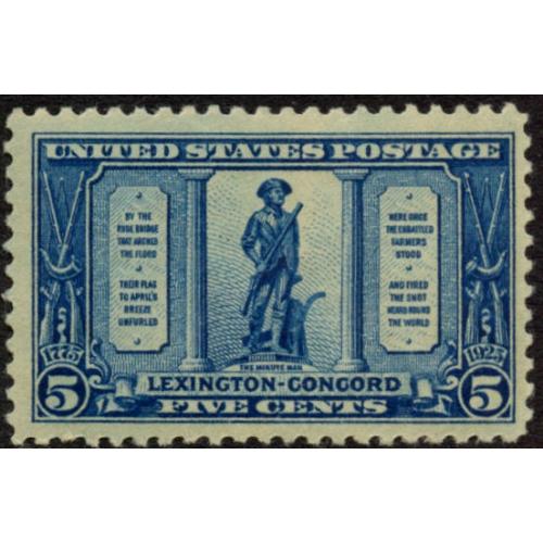 #619 5¢ Lexington - Concord, The Minute Man, VLH