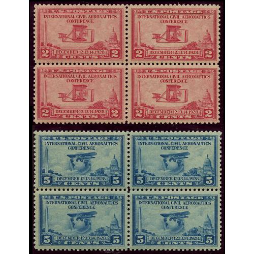 #649-650 Aeronautics, Set of Two Blocks of Four