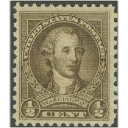 #704 ½¢ Washington Portrait by Peale, Olive Brown