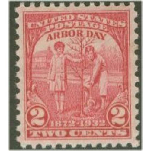 #717 2¢ Arbor Day, Carminr Rose