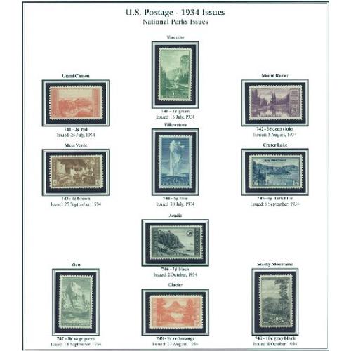 #740-49 National Parks, Complete Perforated Set of Ten