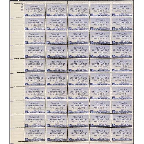 #928 United Nations, Sheet of 50