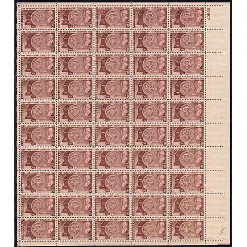 #955 Mississippi Territory, Sheet of 50