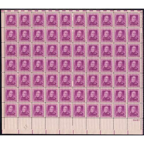 #988 Samuel Gompers, Sheet of 70