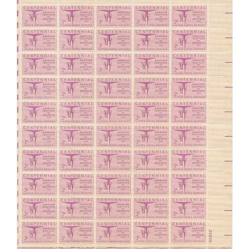 #1089 Architects Institute, Sheet of 50 Stamps