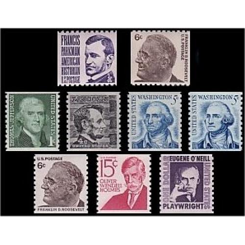 #1297-1305C Prominent Americans, Coils Set of Nine