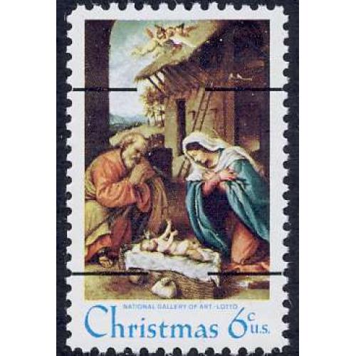 #1414d Christmas Nativity Precancel, Type II