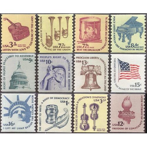 #1613//1816 Americana Issue, Complete Set of 12 Coils, Mint and Never Hinged