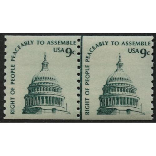 #1616 Right to Assemble, Shiny Gum Coil Line Pair