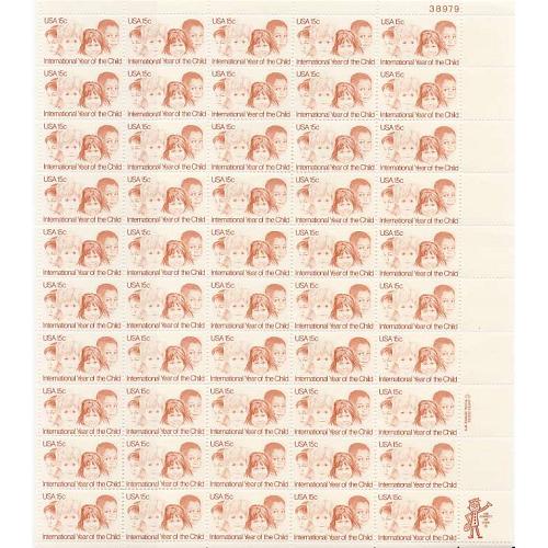#1772 International Year of the Child, Sheet of 50 Stamps
