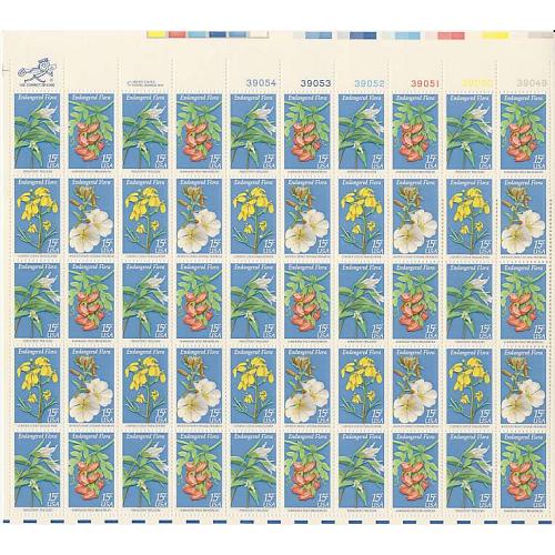 #1783-86 Flowers, Sheet of 50 Stamps