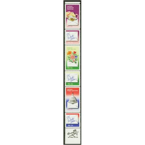 #1805-10 Letter Writing, Set of Six Singles