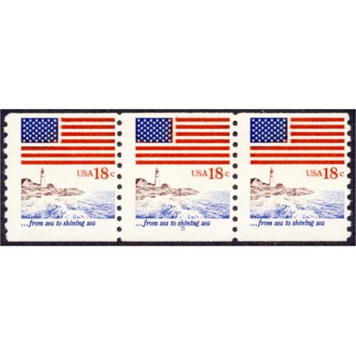 #1891 Sea to Sea, PNC Plate Number Coil Strip of 3, #5