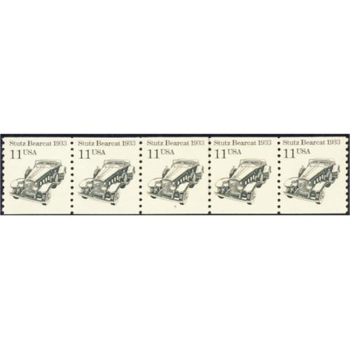 #2131 Stutz Bearcat, PNC, Plate Number Coil Strip of 5, #4