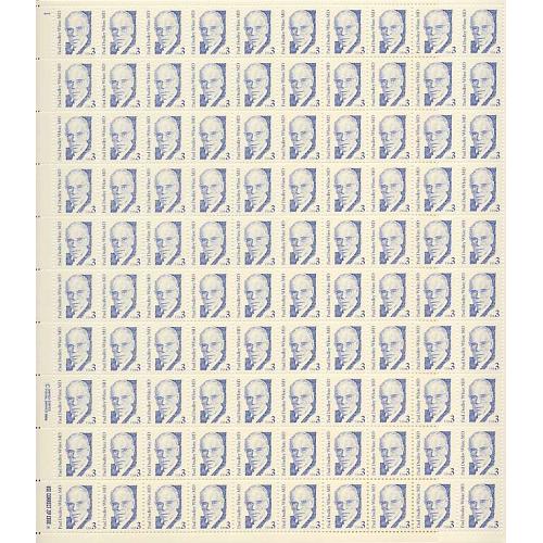 #2170 Dr. Paul White, American Physician, Block Tagging, Sheet of 100