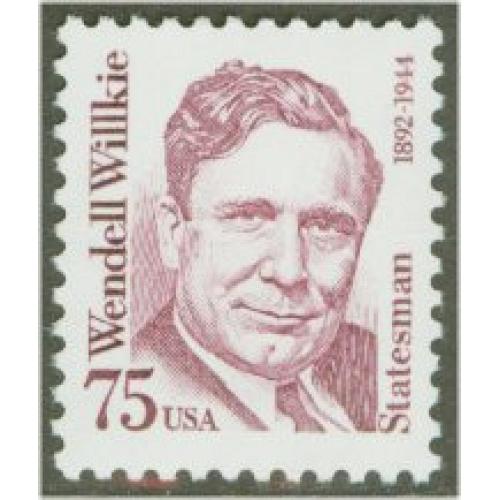 #2192a Wendell Willkie, Mottled Tagging, Shiny Gum