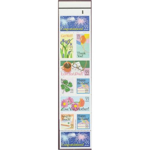 #2274a Special Occasions, Booklet Pane of Ten