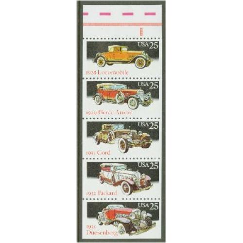 #2385a Classic Cars, Booklet Pane of Five