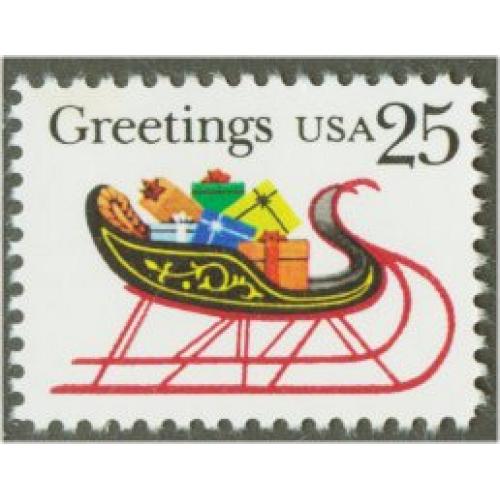 #2428 Christmas - Sleigh and Presents, Sheet Stamp