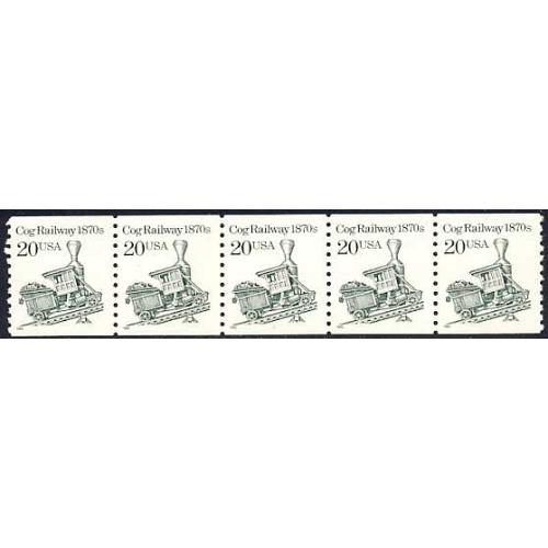 #2463 Cog Railway, PNC Plate Number Coil Strip of 5, #1