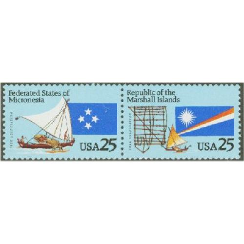 #2506-07 Micronesia & Marshall Islands, Two Singles