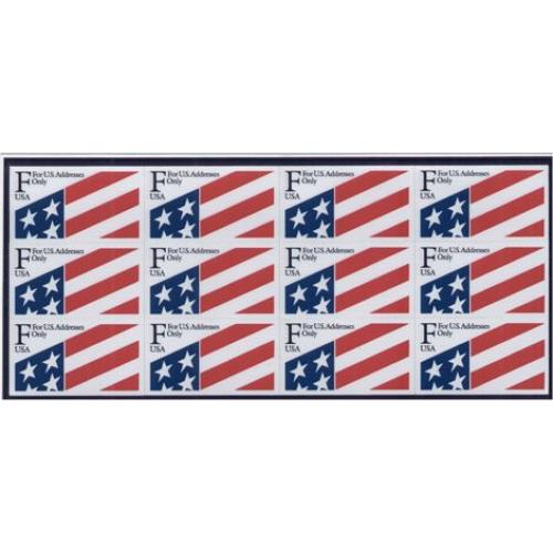 #2522a "F" and Flag, ATM Self-adhesive Booklet Pane of Twelve