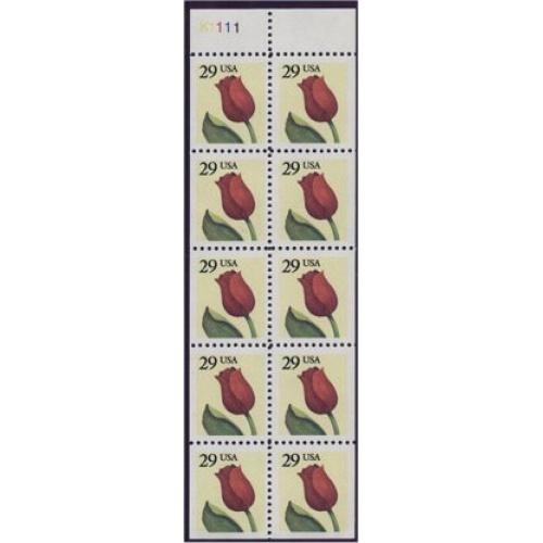 #2527au Flower, Unfolded Booklet Pane of Ten