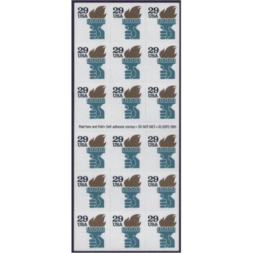 #2531Ae Liberty, ATM Pane of 18 Revised Back