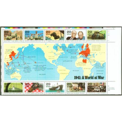 #2559a-h World War II 1941, Ten Singles