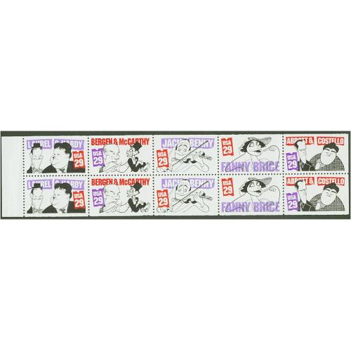 #2566a Comedians, Booklet Pane of Ten