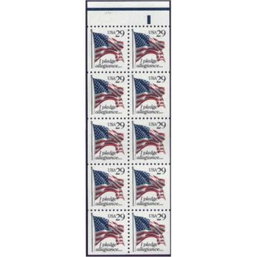 #2593au Pledge, Booklet Pane Unfolded