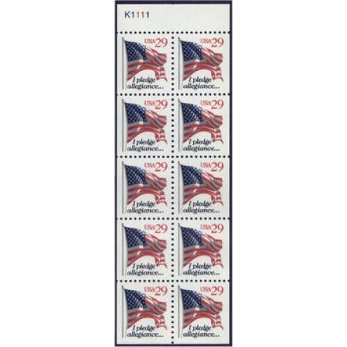 #2594au Pledge, Unfolded Booklet Pane of Ten