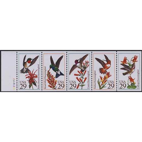 #2646au Hummingbirds, Unfolded Pane of Five #A2212112