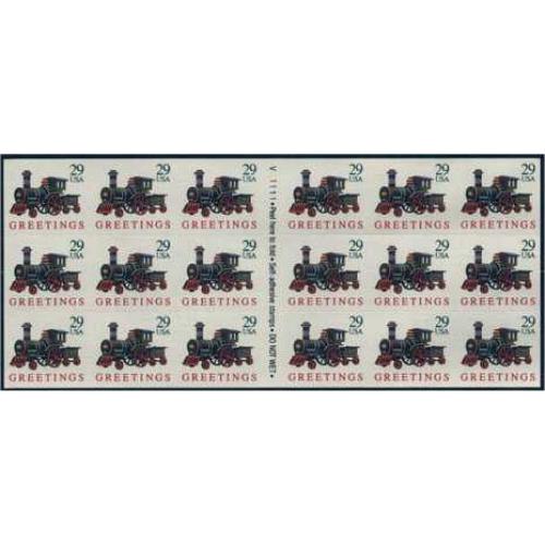 #2719a Christmas, Locomotive ATM Pane of 18