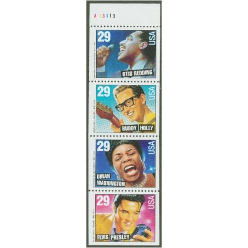 #2737bu Rock'n Roll, Unfolded Booklet Pane of 4