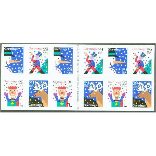 #2802a Christmas Contemporary, Convertible Pane of 12