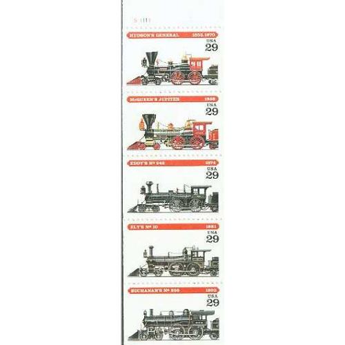 #2843-47 Locomotives, Five Booklet Singles