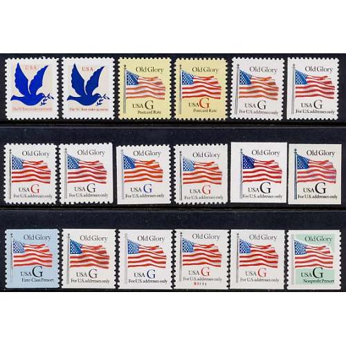 #2877//2893 Complete Set of 18 "G" Rate Stamps