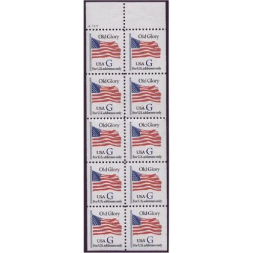 #2884a "G" Stamp, Booklet Pane of Ten