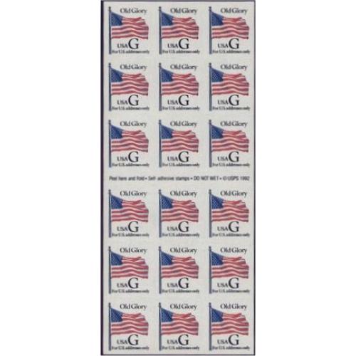 #2887a "G" Stamp, ATM Pane of 18