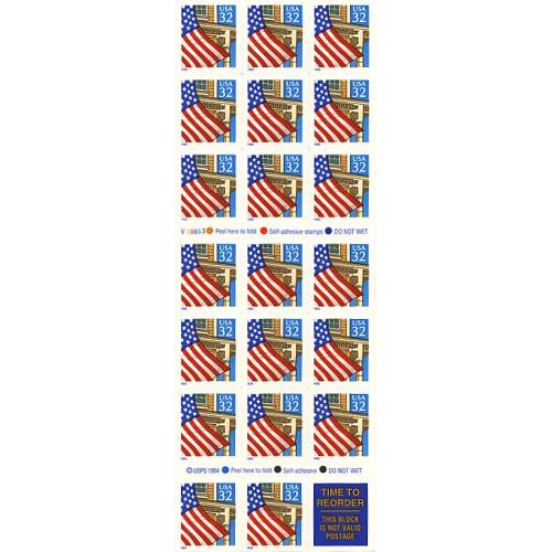 #2920a Flag over Porch, Booklet Pane of 20