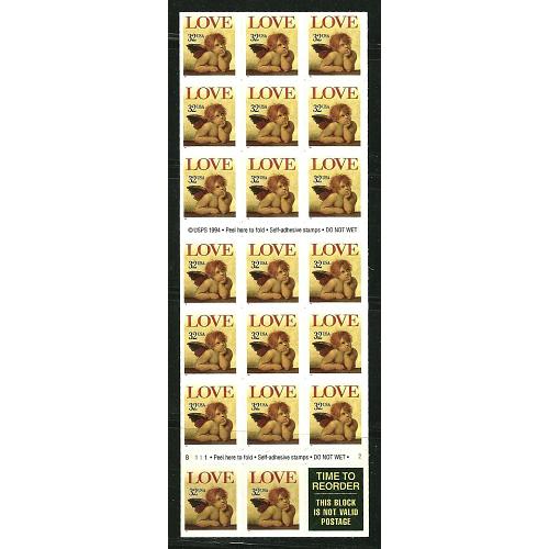 #3030a Love, Cherub Booklet of 20