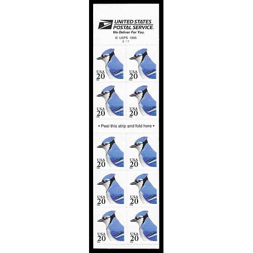 #3048a Blue Jay, Convertible Booklet Pane of Ten