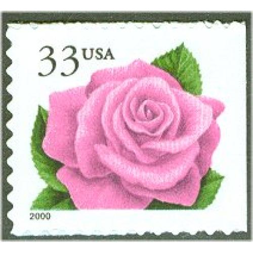 #3052E Coral Rose, Booklet Single from Double-sided Pane of 20