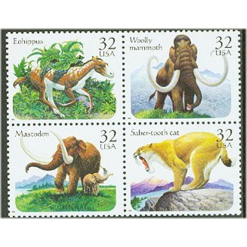 #3080a Prehistoric Animals, Block of Four
