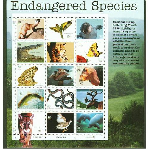 #3105a-o, Endangered Species Fifteen Singles