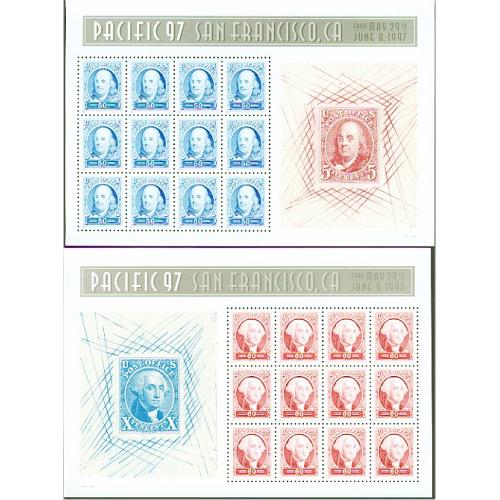 #3139 & 3140 PACIFIC 97 Souvenir Sheets