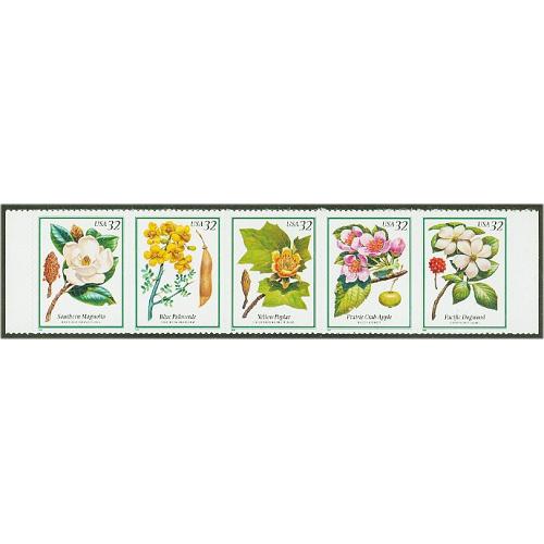 #3193-97 Flowering Trees, Five Singles