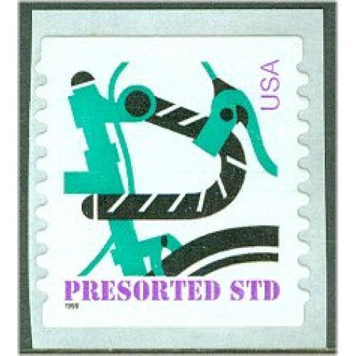 #3228 Green Bicycle, Coil (small 1mm 1998 date round transition)